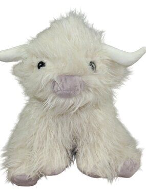 Hugz Scottie Highland Cow Ivory Cream Weighted Plush Stuffed Animal Toy 9" RARE